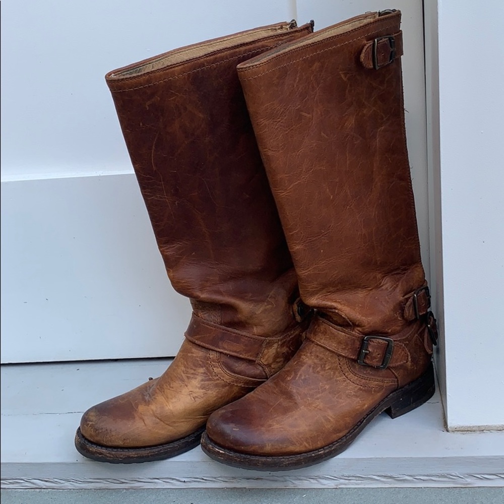 Brown Leather Frye Tall Boots
